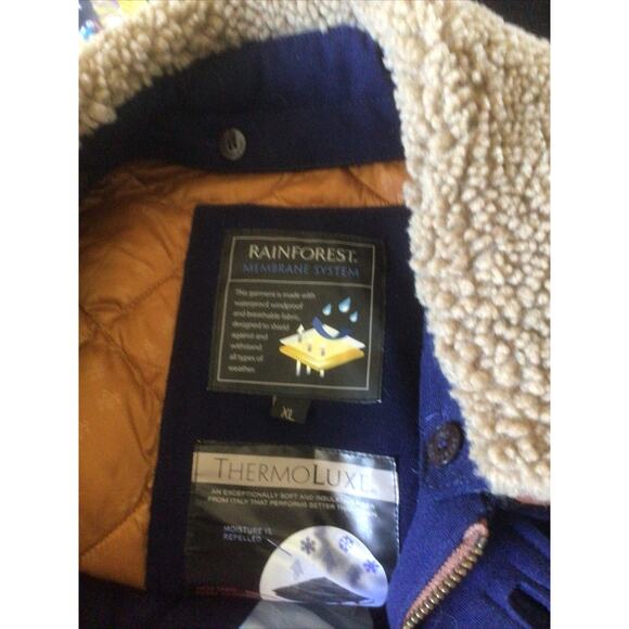 Rainforest Men's Navy Blue Thermolux Quilted Jacket Sz XL $495 - Picture 3 of 16
